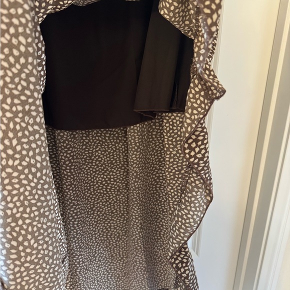 Women's High Low Boho Floral Ruffle Maxi Skirt Coffee Brown - Picture 5 of 8